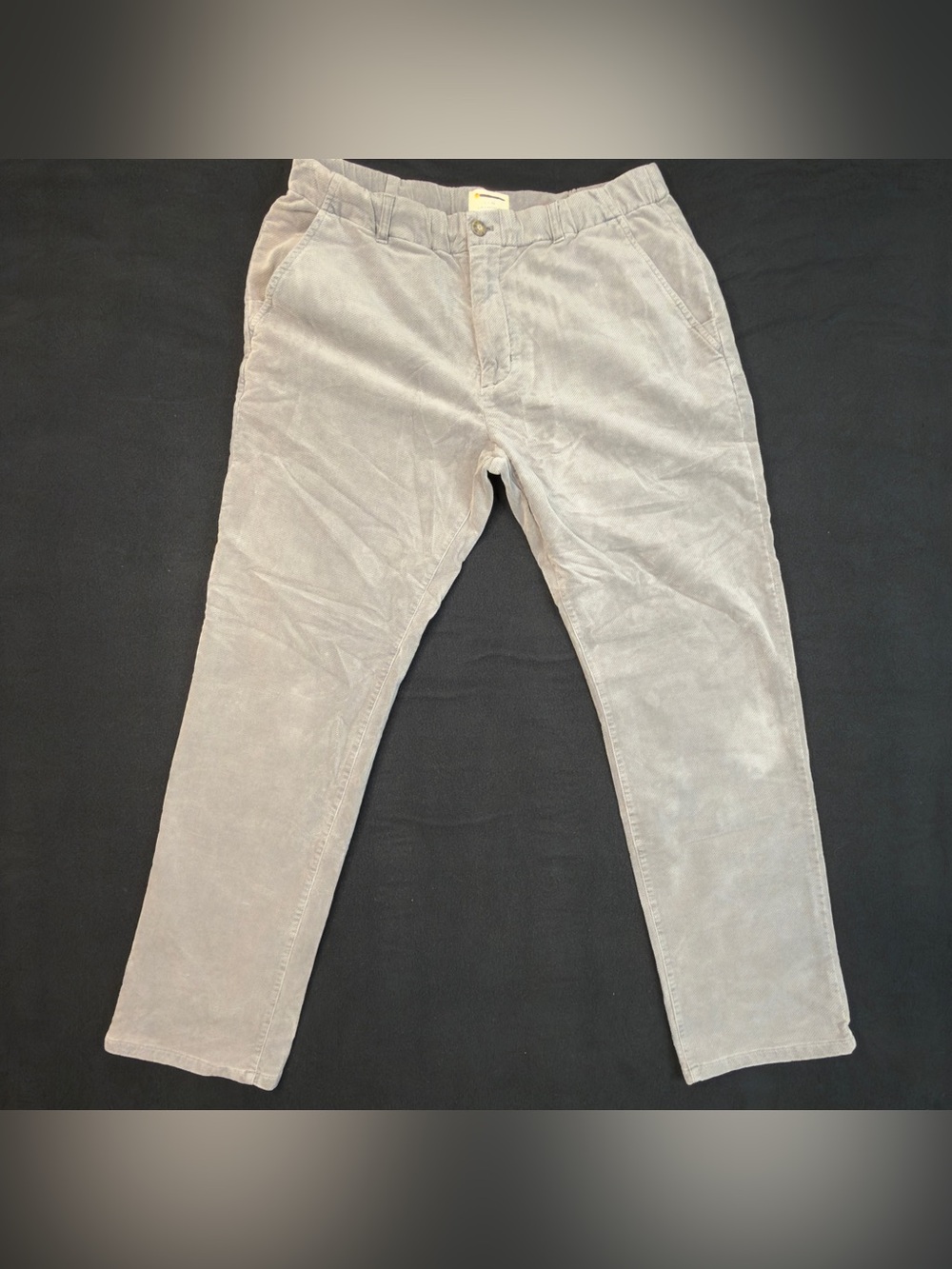 Marine Layer Saturday Corduroy Pants Mens L 30 Gray Slim Straight Fit Flex Cords